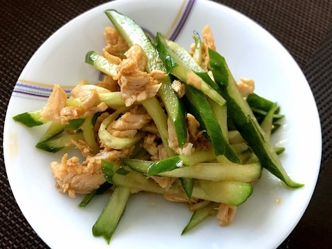 鶏ムネ肉ときゅうりの中華風酢の物☆レンチンで簡単！